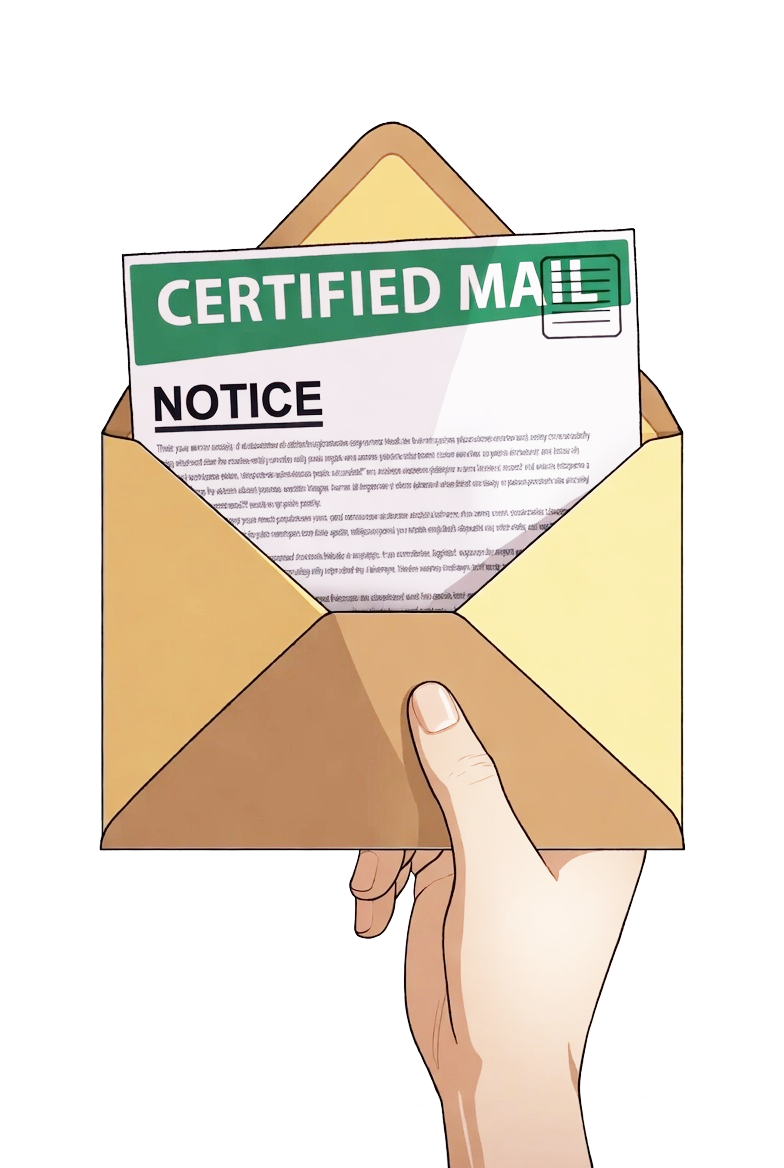 Certified mail notice illustration